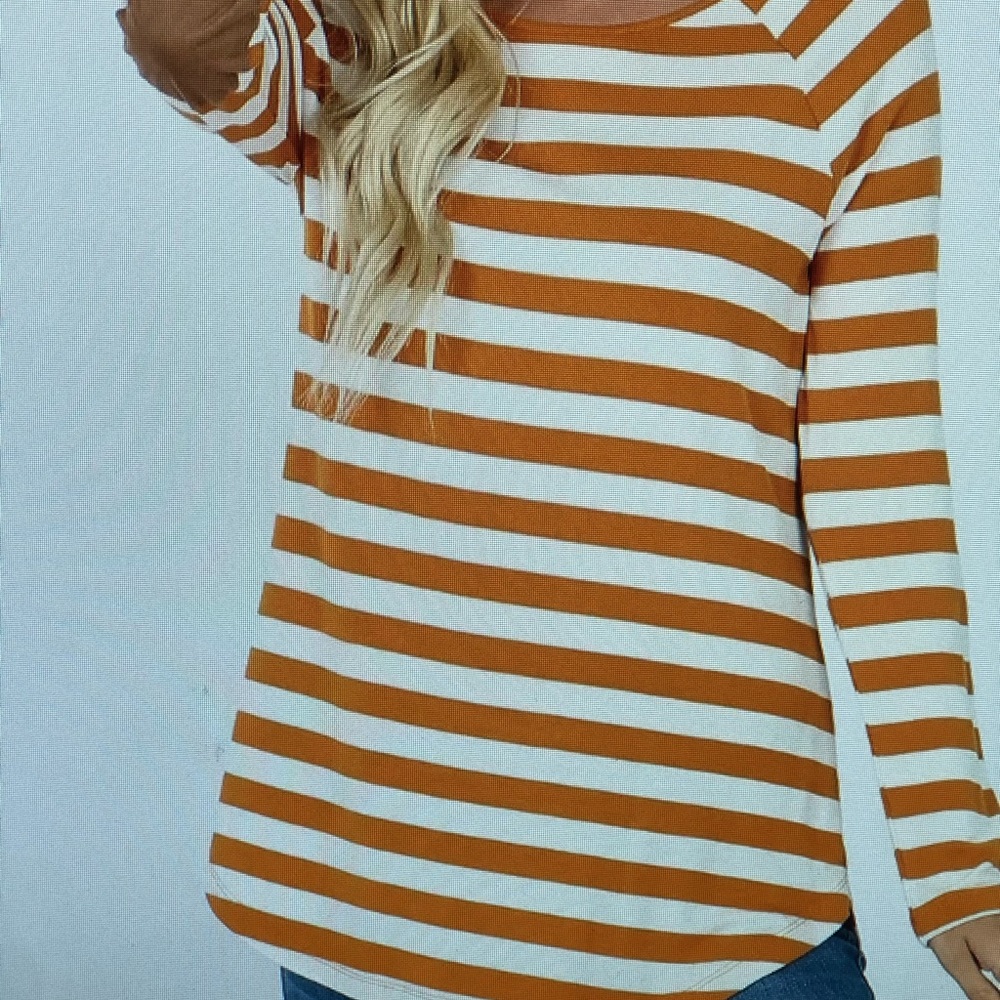 Mustard and White Striped Shirt